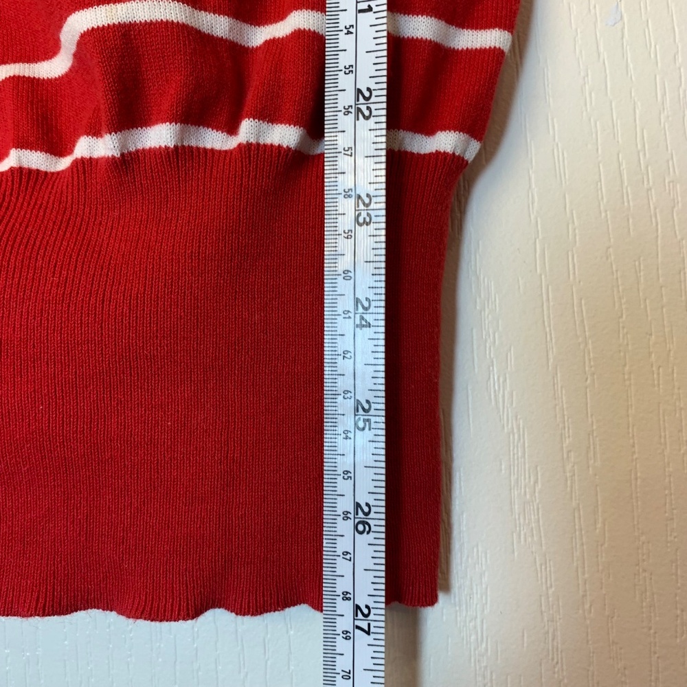 Yuka Nautical Stripe Knit Top – Anchor Buttons, Shoulder Embellishments, T3 Med - Picture 12 of 13
